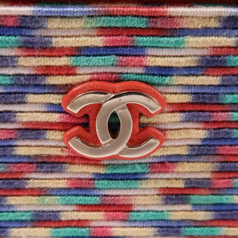 CHANEL Embroidered Thread Mini Vanity Case金扣鏈帶肩背袋-14
