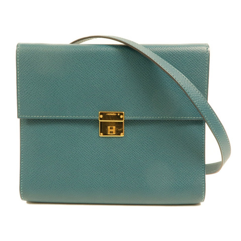 HERMES 【Hermes Fair】Epsom皮革Clic 16金扣肩背袋Malachite