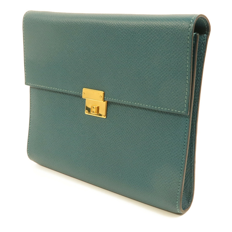 HERMES 【Hermes Fair】Epsom皮革Clic 16金扣肩背袋Malachite-2