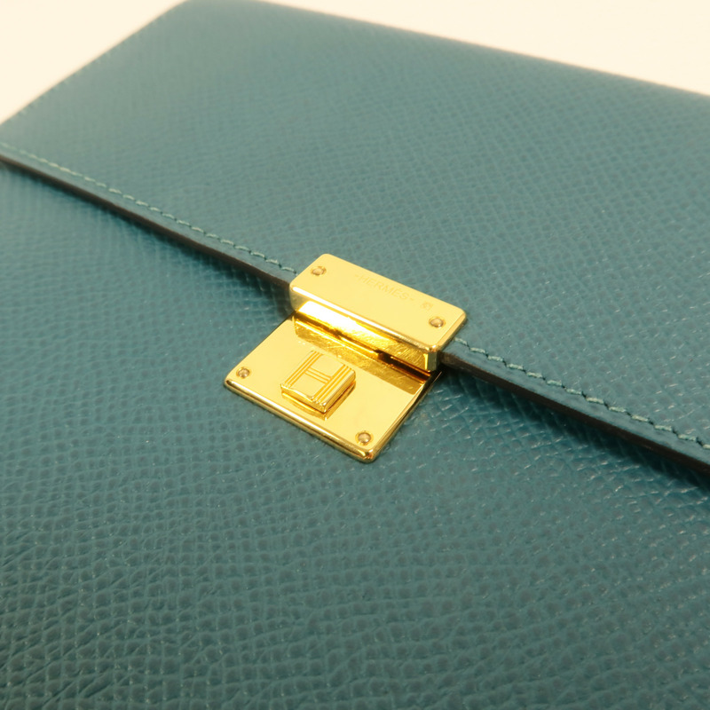 HERMES 【Hermes Fair】Epsom皮革Clic 16金扣肩背袋Malachite-8