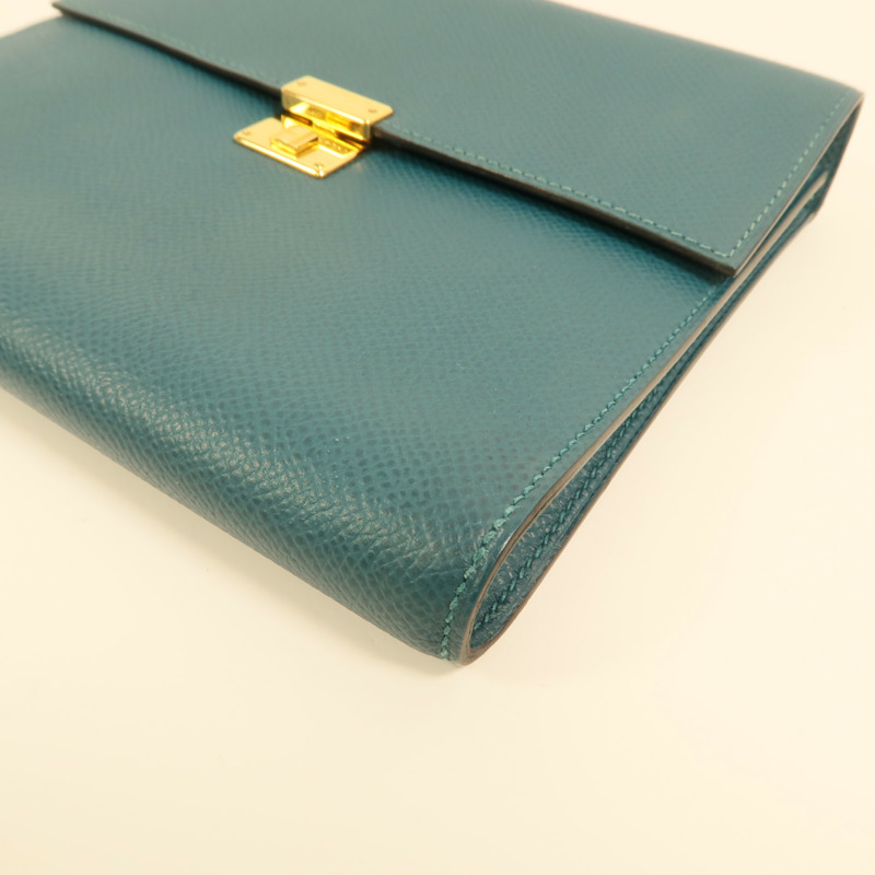 HERMES 【Hermes Fair】Epsom皮革Clic 16金扣肩背袋Malachite-9