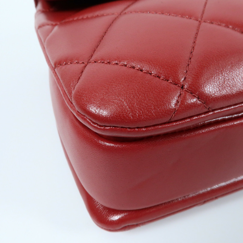 CHANEL 羊皮皮革Trendy CC金扣鏈帶手挽肩背兩用袋-4