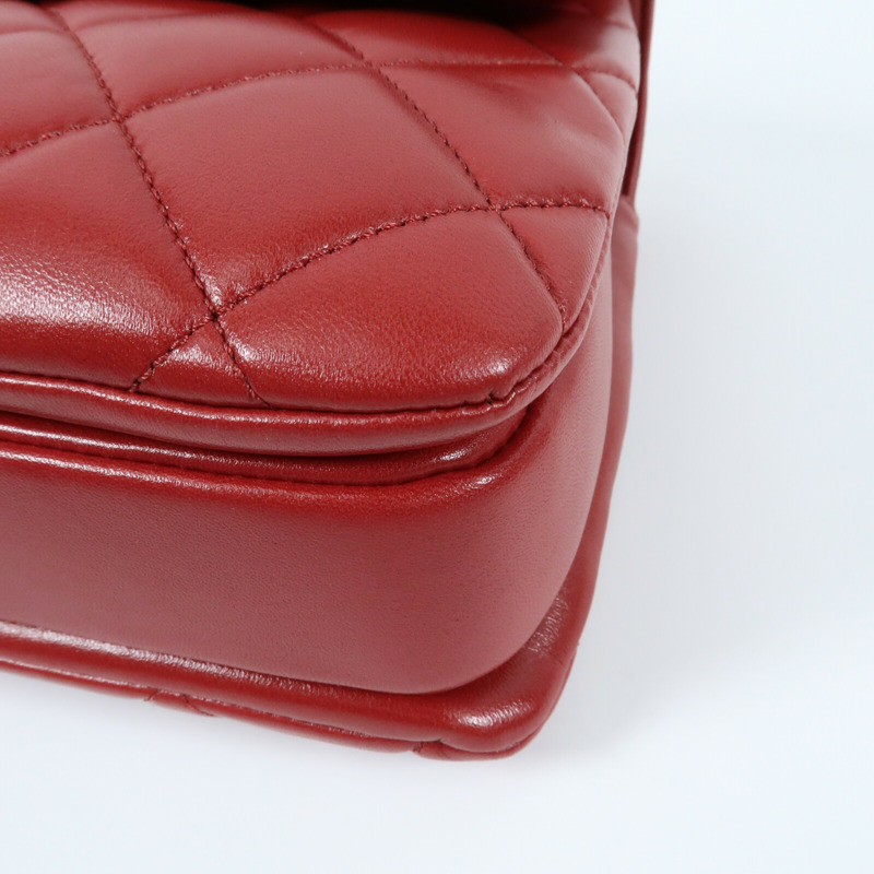 CHANEL 羊皮皮革Trendy CC金扣鏈帶手挽肩背兩用袋-5