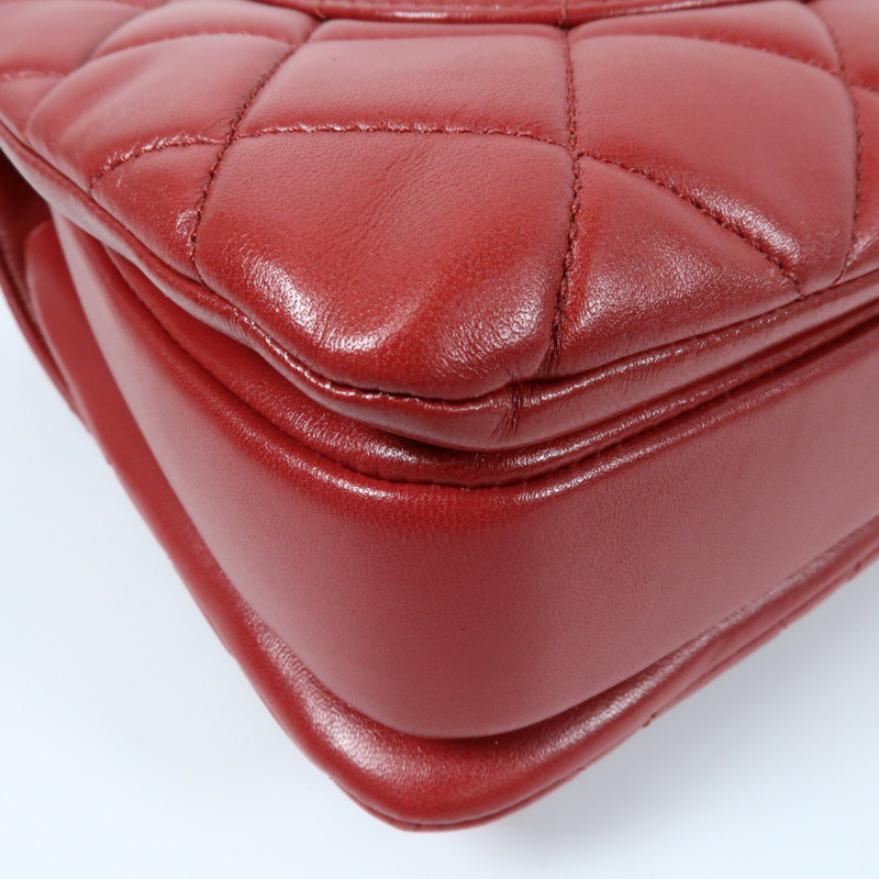 CHANEL 羊皮皮革Trendy CC金扣鏈帶手挽肩背兩用袋-6