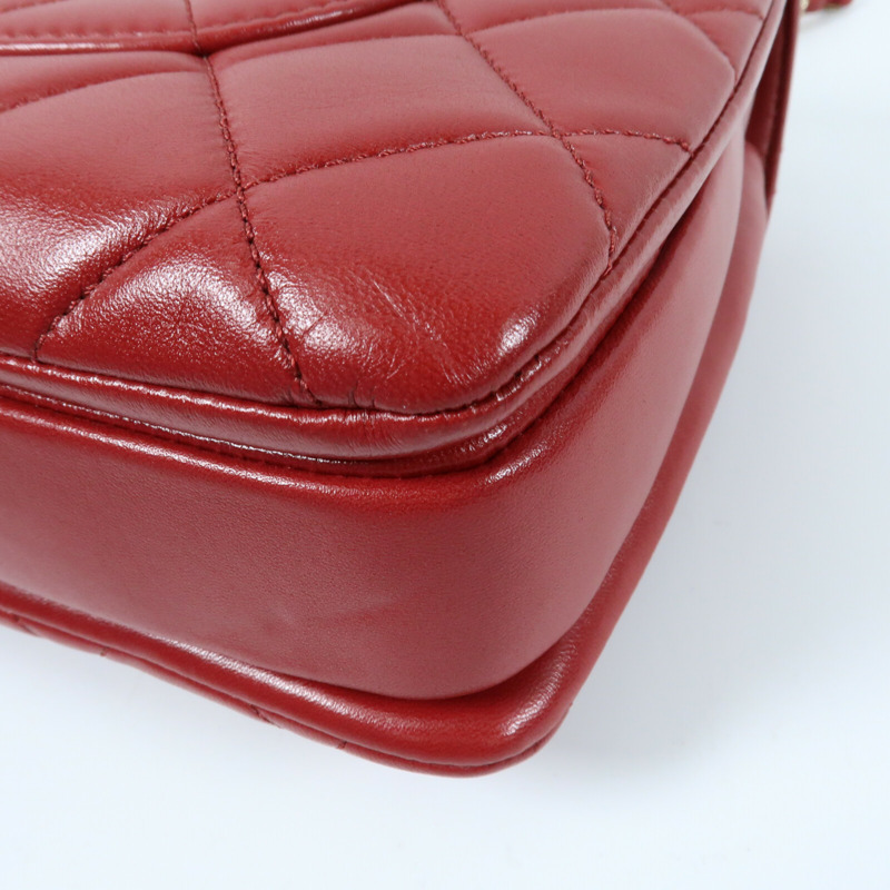 CHANEL 羊皮皮革Trendy CC金扣鏈帶手挽肩背兩用袋-7