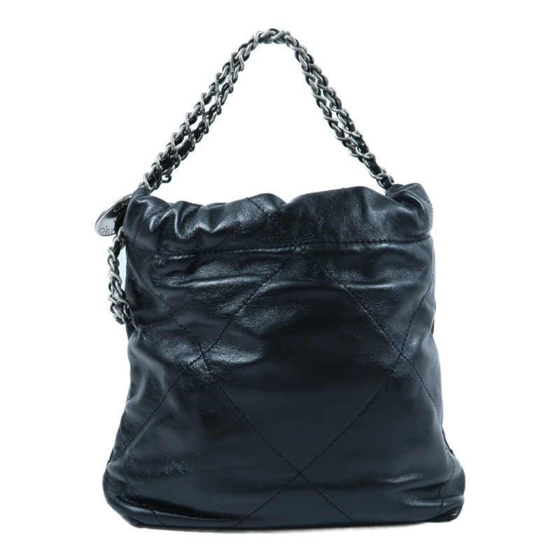 CHANEL 牛皮皮革Mini 22銀扣手挽肩背兩用袋-1