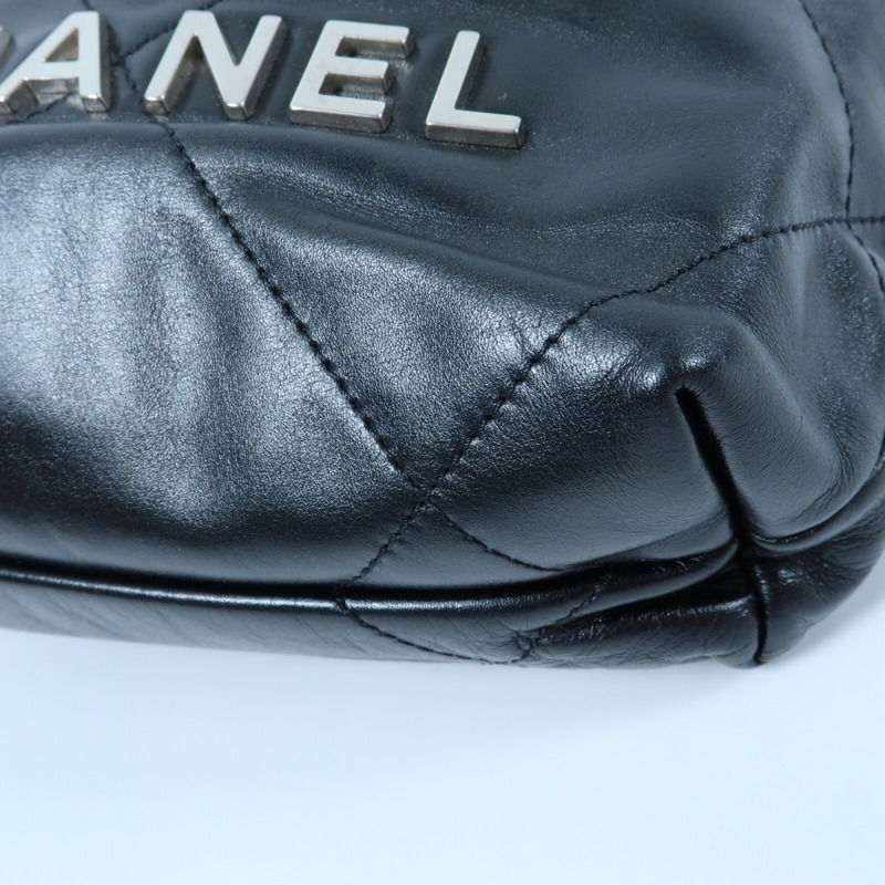 CHANEL 牛皮皮革Mini 22銀扣手挽肩背兩用袋-5