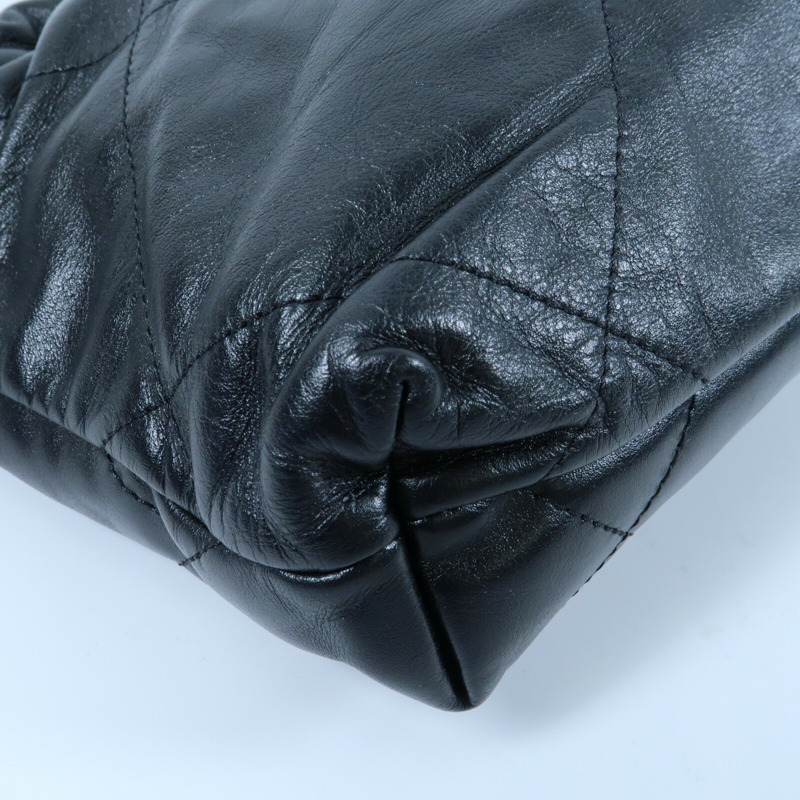 CHANEL 牛皮皮革Mini 22銀扣手挽肩背兩用袋-6