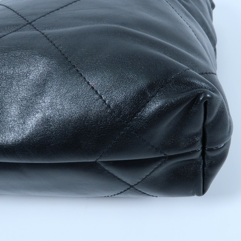 CHANEL 牛皮皮革Mini 22銀扣手挽肩背兩用袋-7