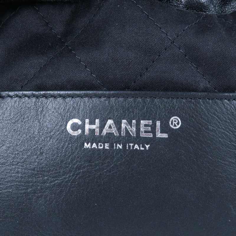 CHANEL 牛皮皮革Mini 22銀扣手挽肩背兩用袋-11