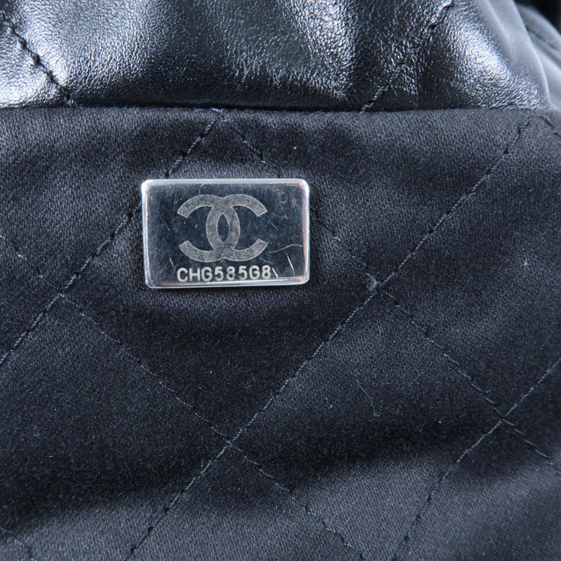 CHANEL 牛皮皮革Mini 22銀扣手挽肩背兩用袋-12