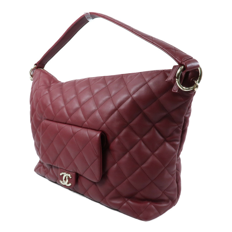 CHANEL 牛皮皮革Maxi Hobo金扣肩背袋-2