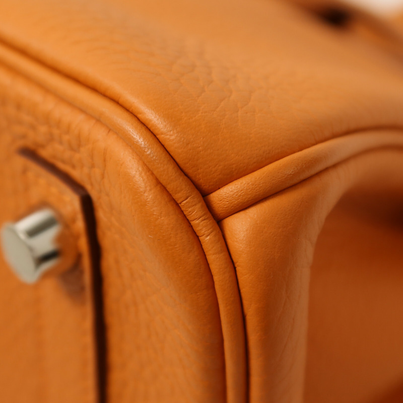 HERMES 【Hermes Fair】Togo皮革Birkin 30銀扣手挽袋Orange-12