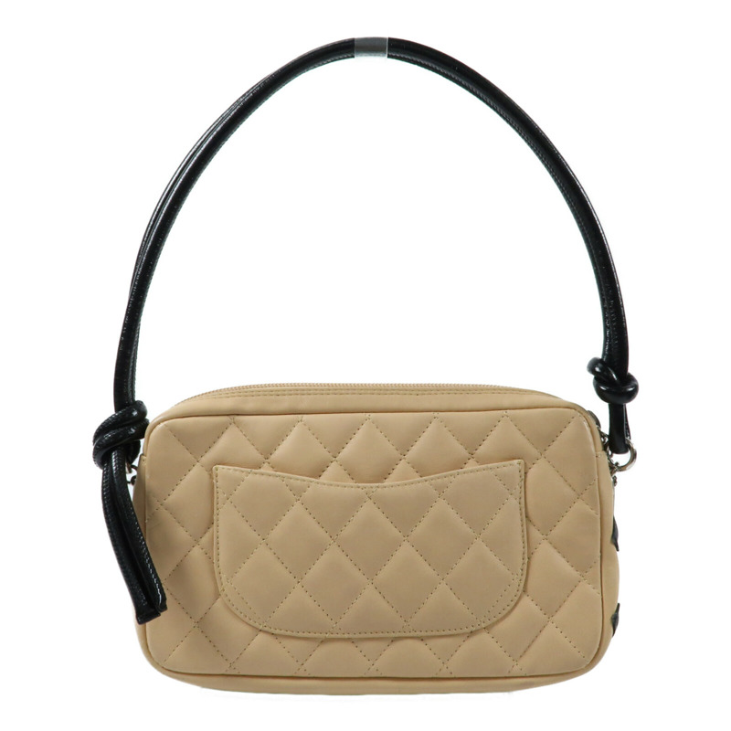 CHANEL 牛皮皮革Cambon Small Rectangle銀扣手挽袋-1