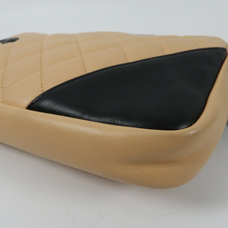 CHANEL 牛皮皮革Cambon Small Rectangle銀扣手挽袋-5