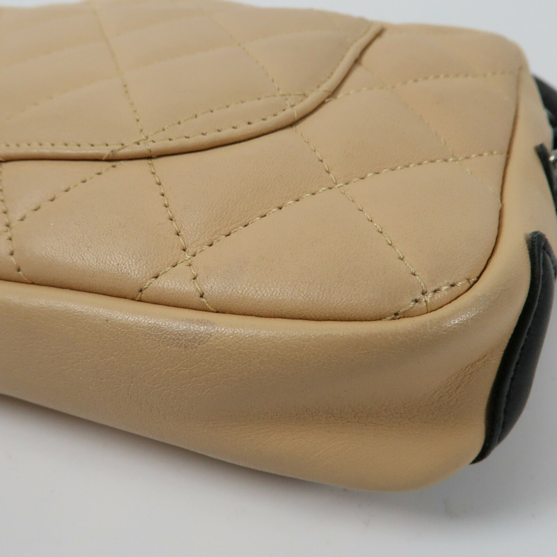 CHANEL 牛皮皮革Cambon Small Rectangle銀扣手挽袋-7