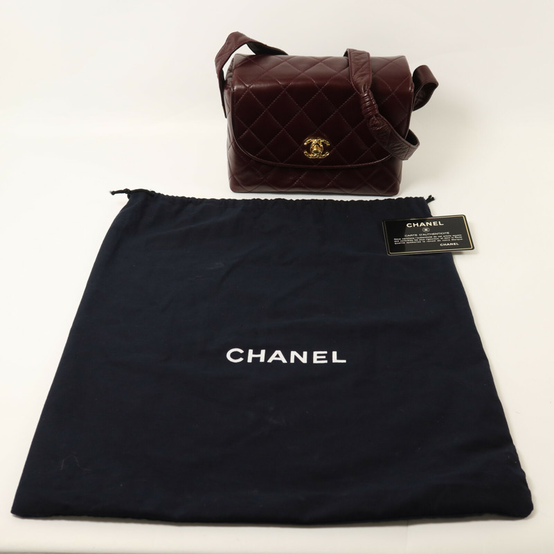 CHANEL 羊皮皮革Vintage Shoulder Bag金扣肩背袋-10