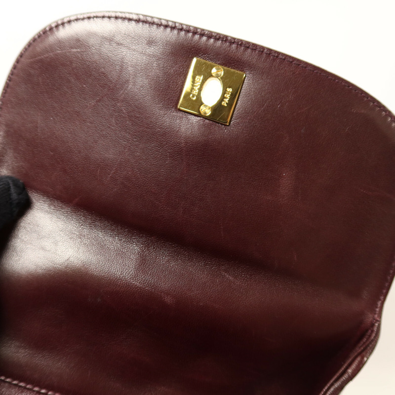 CHANEL 羊皮皮革Vintage Shoulder Bag金扣肩背袋-16