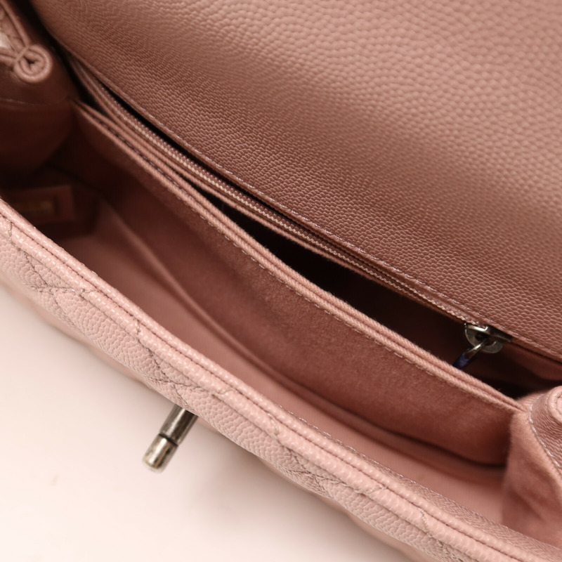 CHANEL 牛皮皮革Coco Handle銀扣鏈帶手挽肩背兩用袋-4