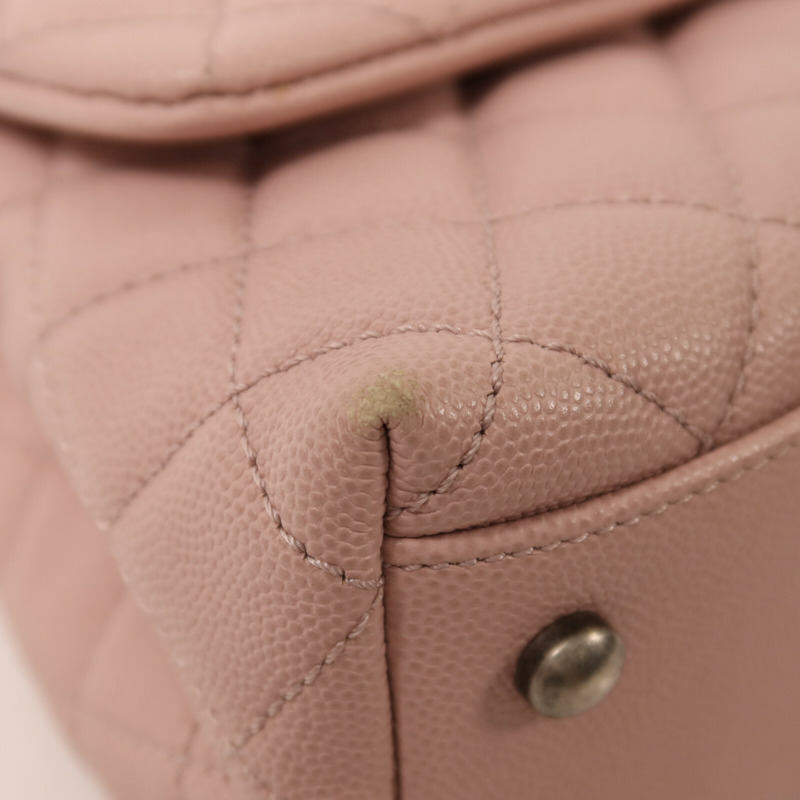 CHANEL 牛皮皮革Coco Handle銀扣鏈帶手挽肩背兩用袋-11