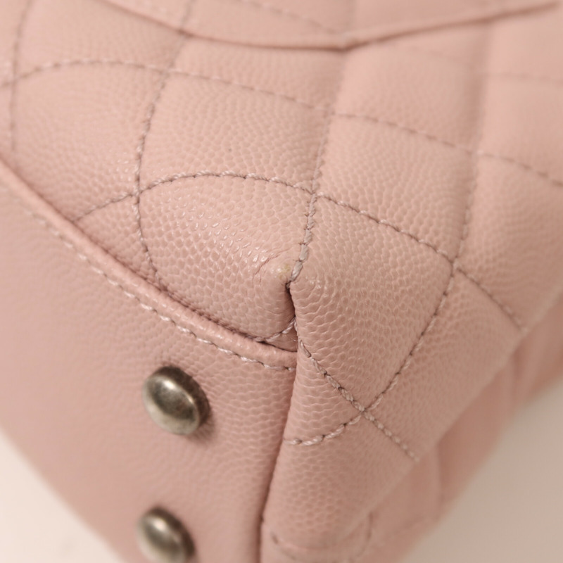 CHANEL 牛皮皮革Coco Handle銀扣鏈帶手挽肩背兩用袋-14