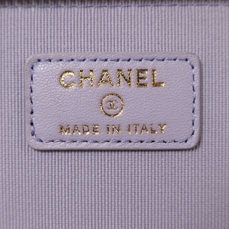 CHANEL 羊皮皮革Vanity Case金扣鏈帶手挽肩背兩用袋-5