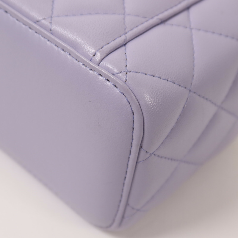 CHANEL 羊皮皮革Vanity Case金扣鏈帶手挽肩背兩用袋-14