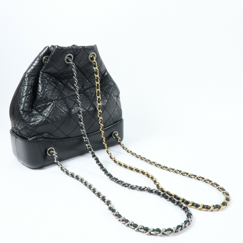 CHANEL 牛皮皮革Gabrielle Backpack鏈帶背包-8