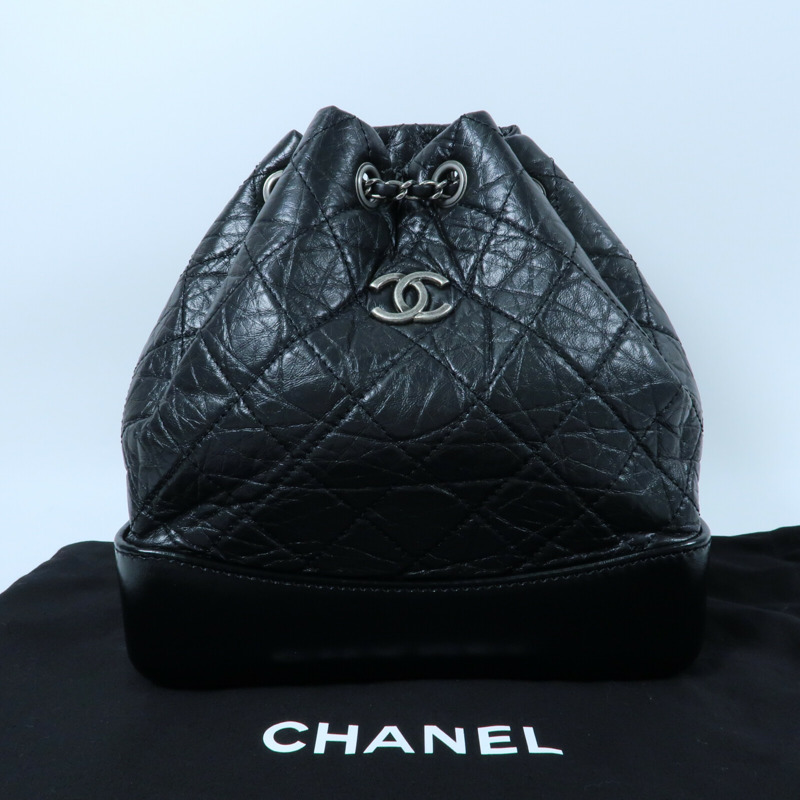 CHANEL 牛皮皮革Gabrielle Backpack鏈帶背包-13