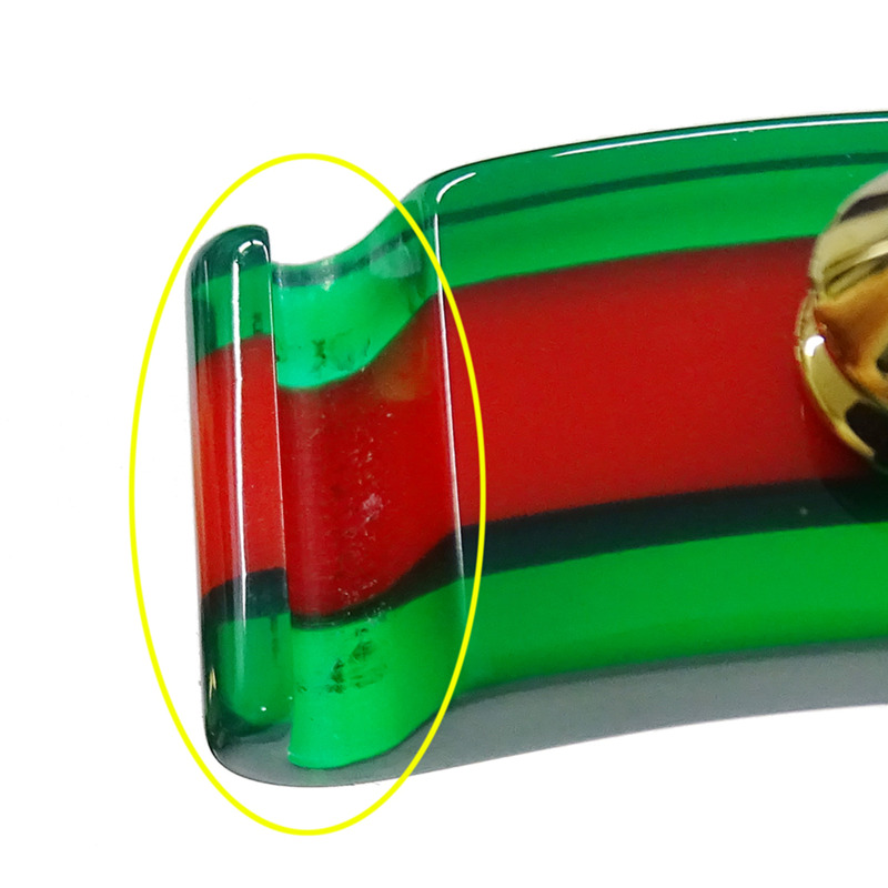 Gucci 女士手錶，復古網頁設計，鏤空，石英機芯，壓克力，手鐲，方形，鉚釘，YA143505。-14