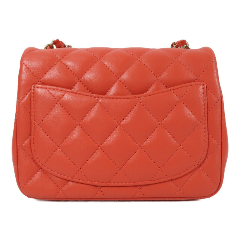 CHANEL 羊皮皮革Mini Classic 17金扣鏈帶肩背袋-1