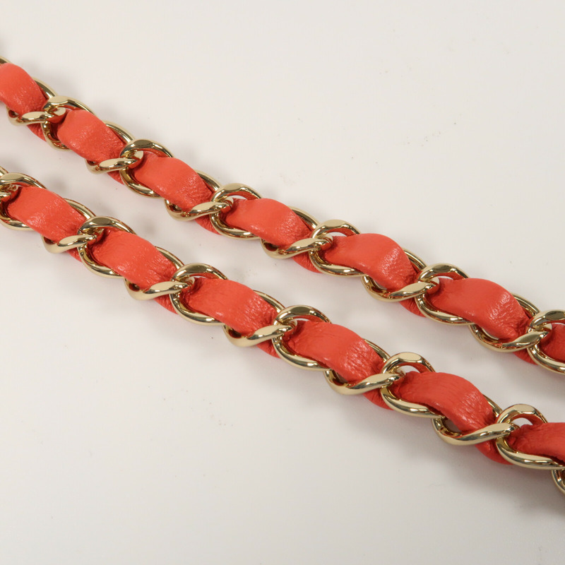 CHANEL 羊皮皮革Mini Classic 17金扣鏈帶肩背袋-9