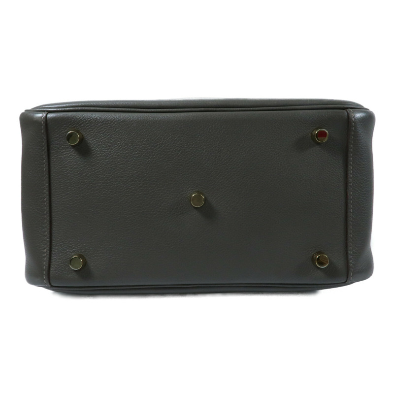 HERMES Evercolor皮革Lindy 26金扣手挽肩背兩用袋Etain-3