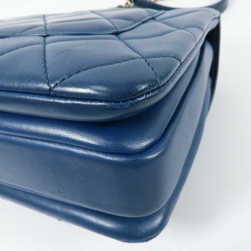 CHANEL 羊皮皮革Trendy CC金扣鏈帶手挽肩背兩用袋-10