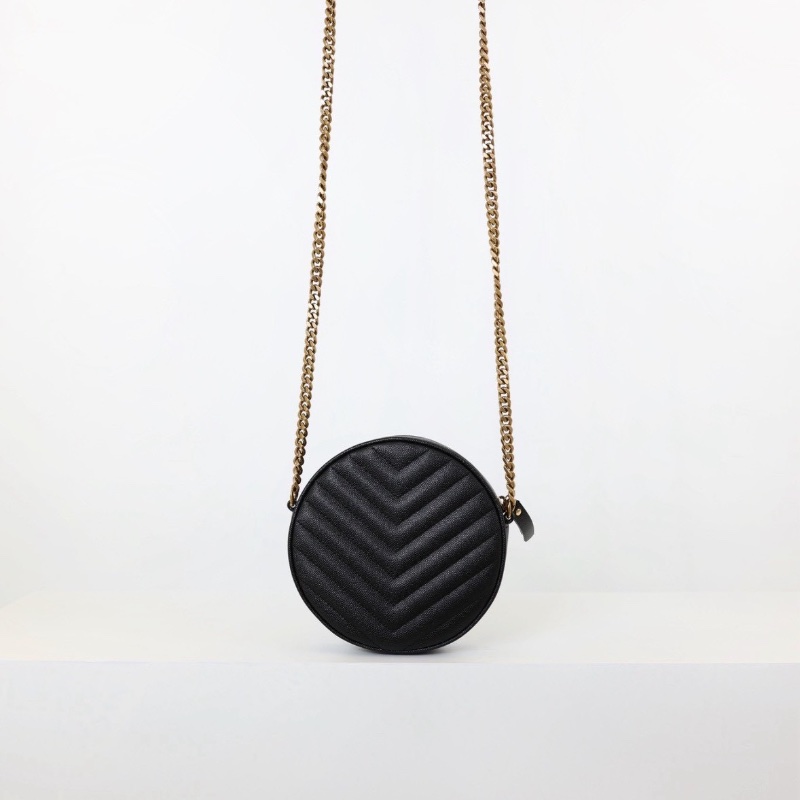 二手Ysl 圓餅包 淡金釦-6