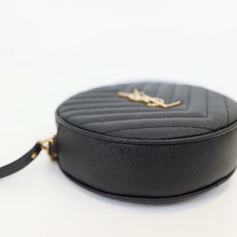 二手Ysl 圓餅包 淡金釦-7