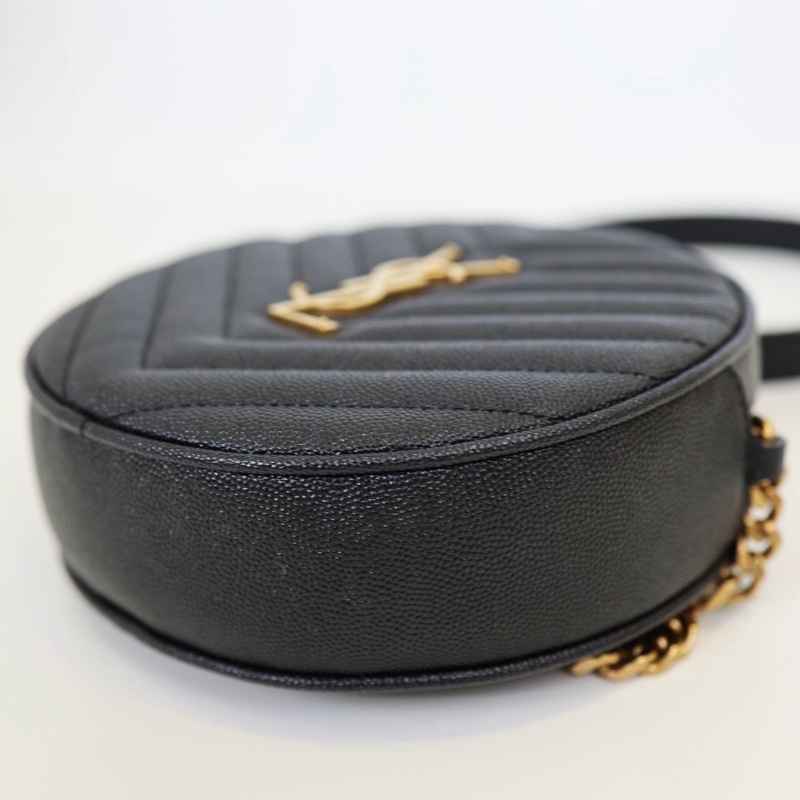 二手Ysl 圓餅包 淡金釦-8