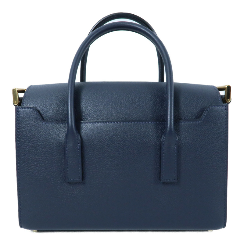 HERMES 【Hermes Fair】Evercolor皮革New Drag II金扣手挽肩背兩用袋Bleu Nuit-1