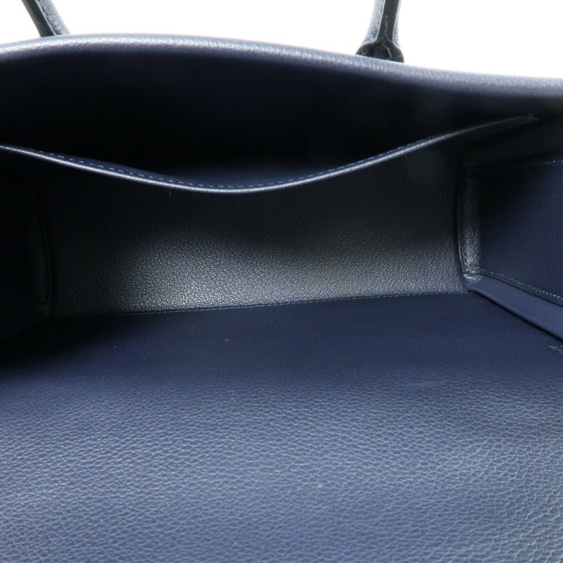 HERMES 【Hermes Fair】Evercolor皮革New Drag II金扣手挽肩背兩用袋Bleu Nuit-3