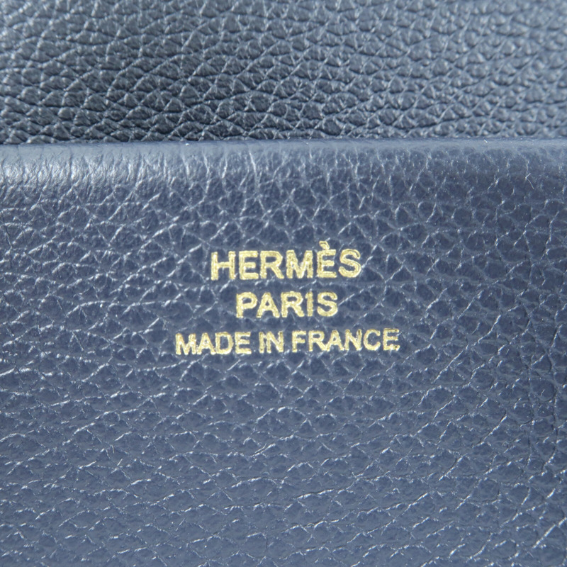HERMES 【Hermes Fair】Evercolor皮革New Drag II金扣手挽肩背兩用袋Bleu Nuit-5
