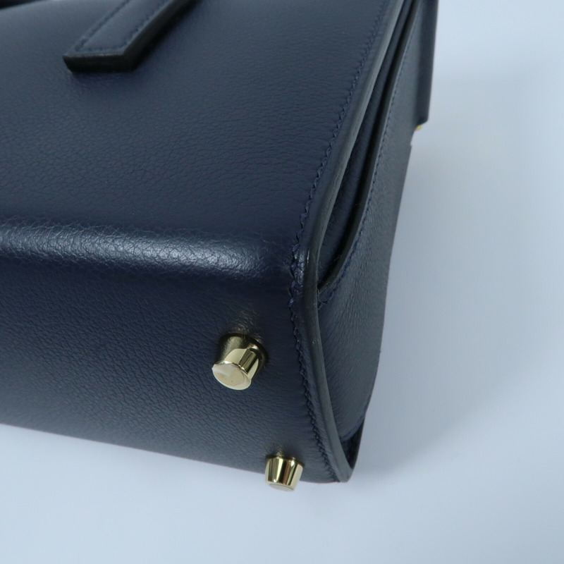 HERMES 【Hermes Fair】Evercolor皮革New Drag II金扣手挽肩背兩用袋Bleu Nuit-9