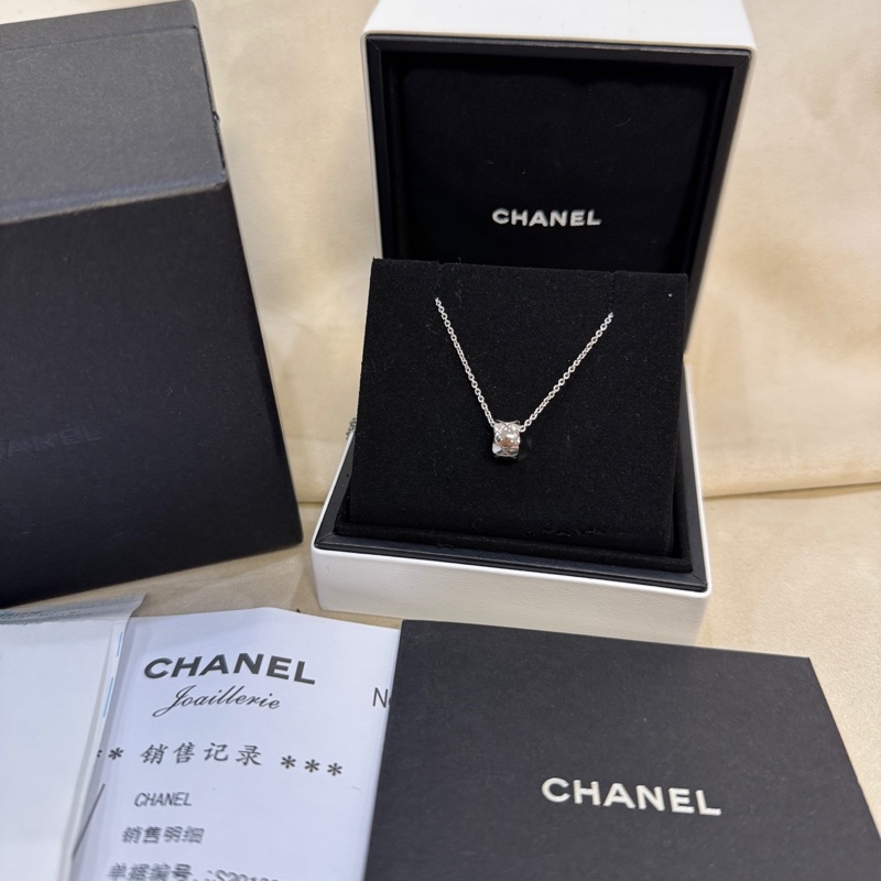 Chanel 香奈兒 coco crush 小金豆白金項鍊-1