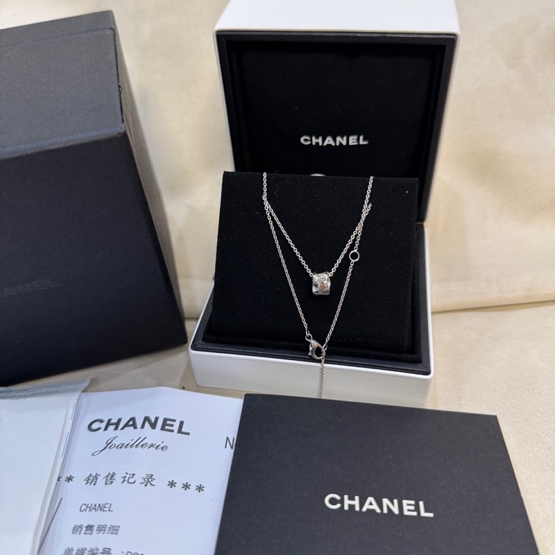 Chanel 香奈兒 coco crush 小金豆白金項鍊-2