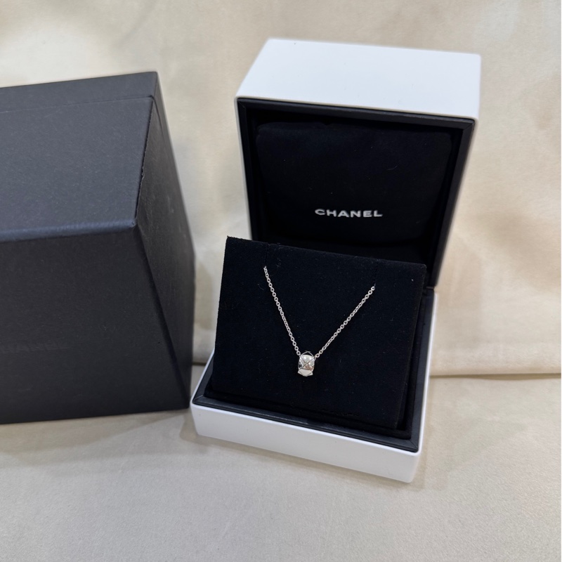 Chanel 香奈兒 coco crush 小金豆白金項鍊-3