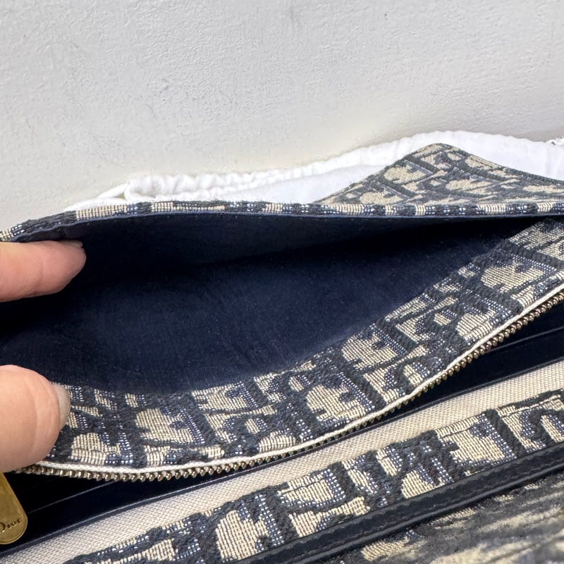 Dior 經典緹花金釦Saddle WOC-14