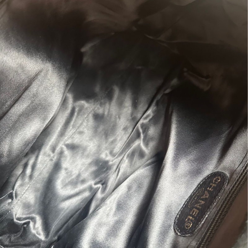 香奈兒 黑色後背包 黑色麂皮 金鏈 後背包 雙肩包 黑色皮革 復古 黑色麂皮  中古 復古 古董包  vintage backpack black leather chanel-18