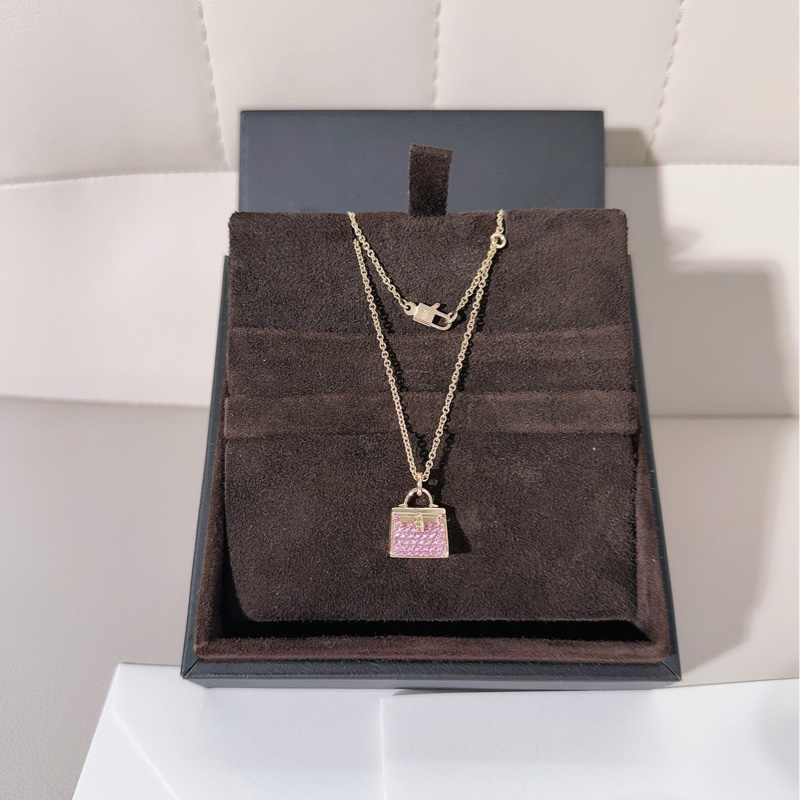 Hermes愛馬仕 粉鑽Kelly項鍊-2