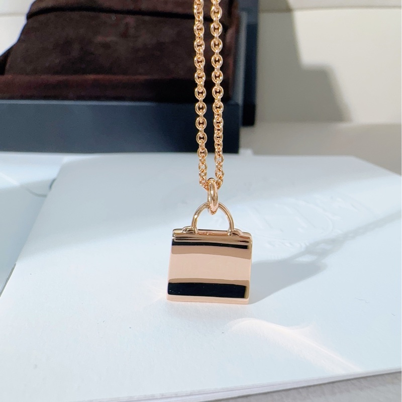 Hermes愛馬仕 粉鑽Kelly項鍊-5