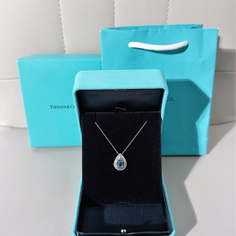 Tiffany蒂芙尼 Soleste系列 海藍寶石鑽石項鍊，1.25克拉主石