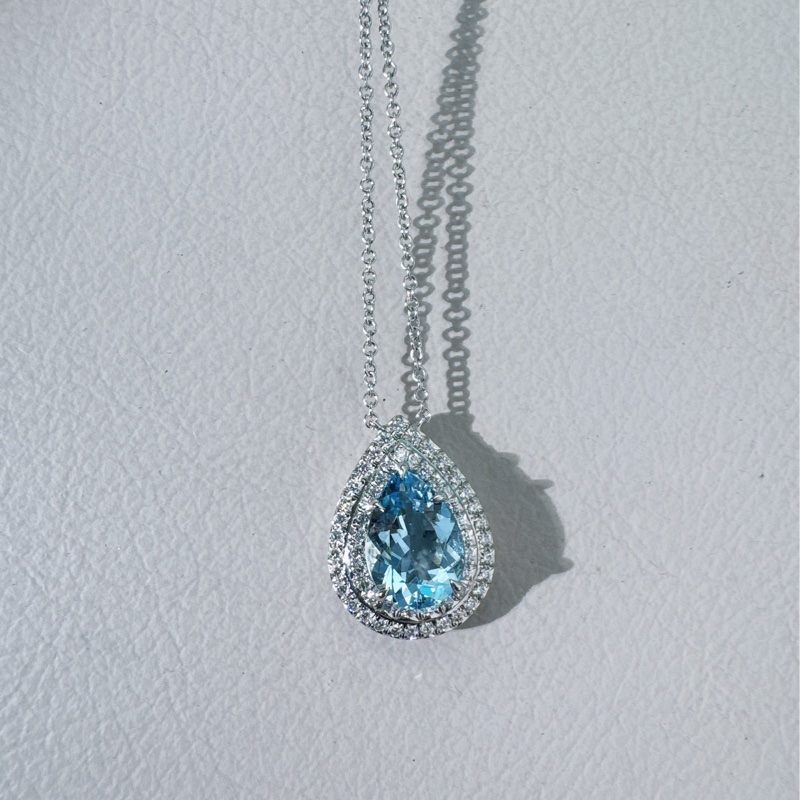 Tiffany蒂芙尼 Soleste系列 海藍寶石鑽石項鍊,1.25克拉主石-5